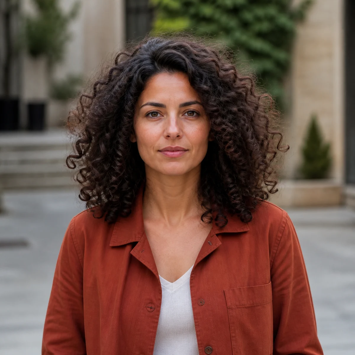 Portrait with natural curly hair